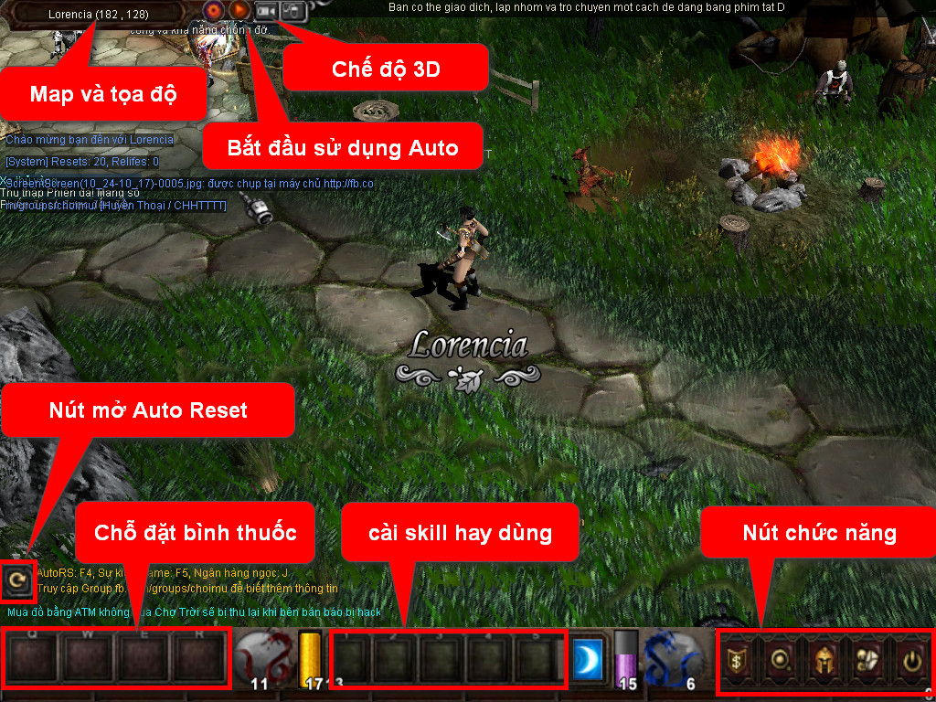 Chức năng chính của Game MU Đại Nam Chức năng chính của Game MU Đại Nam
