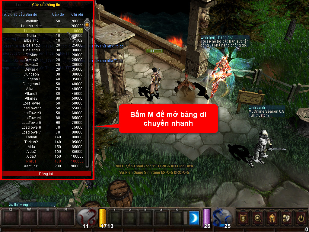 Chức năng chính của Game MU Đại Nam Chức năng chính của Game MU Đại Nam