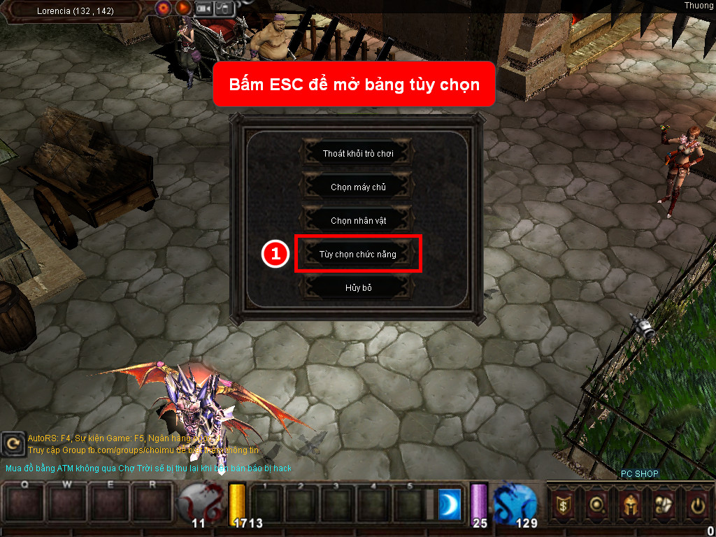 Chức năng chính của Game MU Đại Nam Chức năng chính của Game MU Đại Nam